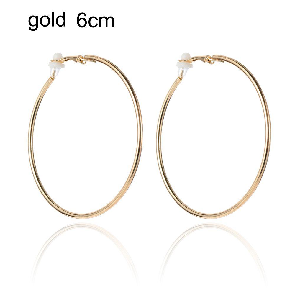 Пара ювелирных изделий золото серебро черный женская мода большой круг клипса на ухо без пирсинга серьги кольца