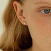 14k Heart Cut Cubic One-Touch Ring Earrings (14k Gold) L17