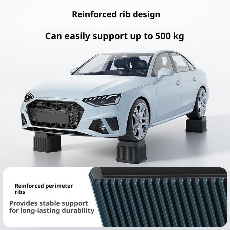 4Pcs Heavy-Duty Furniture Foot Pad Square Non-Slip Bed Lifts Risers Adjustable Bed Lifter Refrigerator