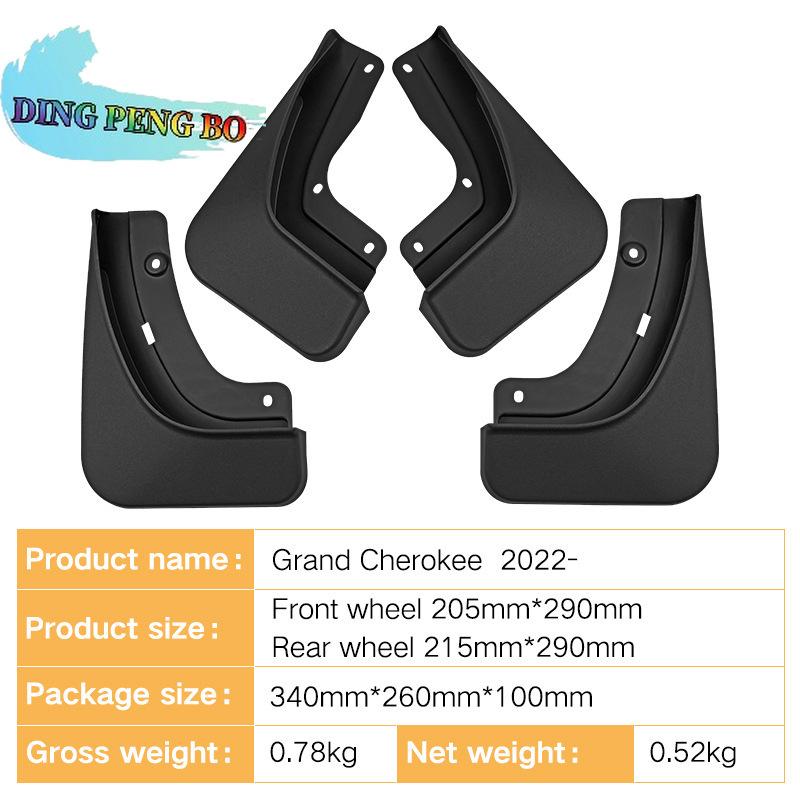 Car Mudflap For Jeep Grand Cherokee / Grand Cherokee L 2022 2023 2024 2025 Mud Flaps Splash Guards Mudguards Front Rear 4Pcs