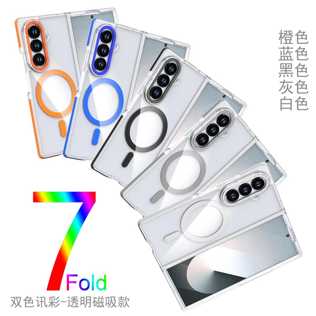 Для Samsung Galaxy Z Fold 7 Чехол Жесткий Прозрачный Magsafe Магнитная Беспроводная Зарядка Защитный Чехол для Z Fold 7 6 Чехол для Телефона
