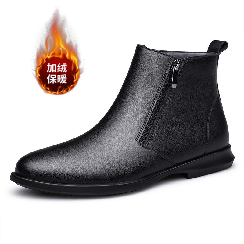 Новые черные челси для мужчин, слипоны, деловые мужские ботильоны, брендовая модная классика, боковая молния, мужские челси, хлопковая обувь