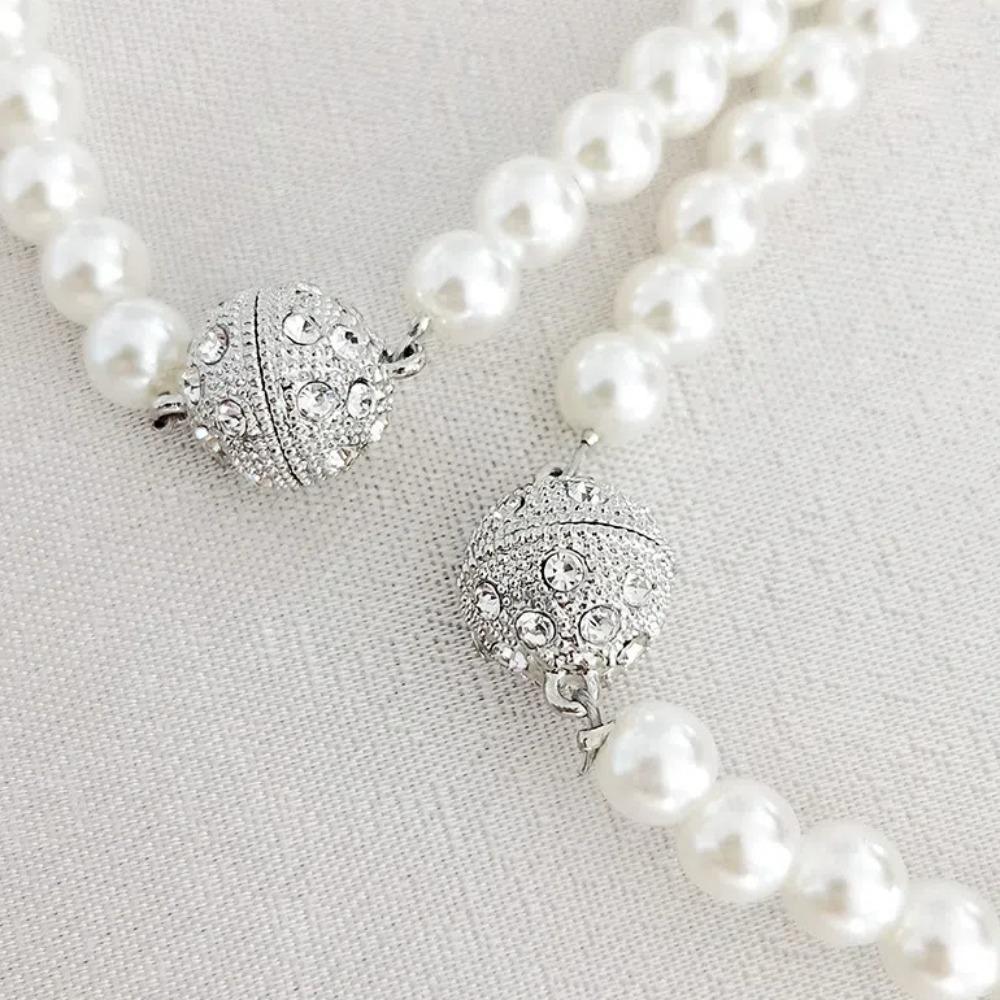 2pcs Pearl Bow Curtain Tieback Faux Pearl Pearl Magnetic Buckle Magnetic Curtain Strap Living Room