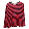 Made In Italy Old Border Pattern Long Sleeve T-shirt M Red Ron T Women Used