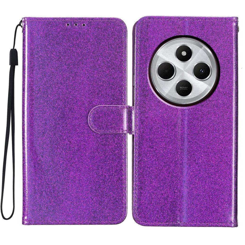 For Xiaomi Redmi A4 5G Wallet Case Glitter Anti-Scratch Leather Phone Cover Stand