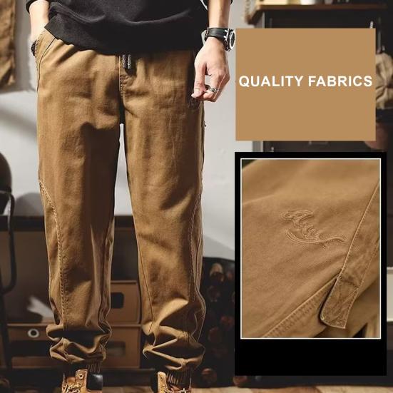 Men Harem Pants Thin Solid Color Elastic Waist Pockets Ankle-banded Drawstring Deep Crotch Wear-resistant Soft Breathable Men Cargo Pants Long