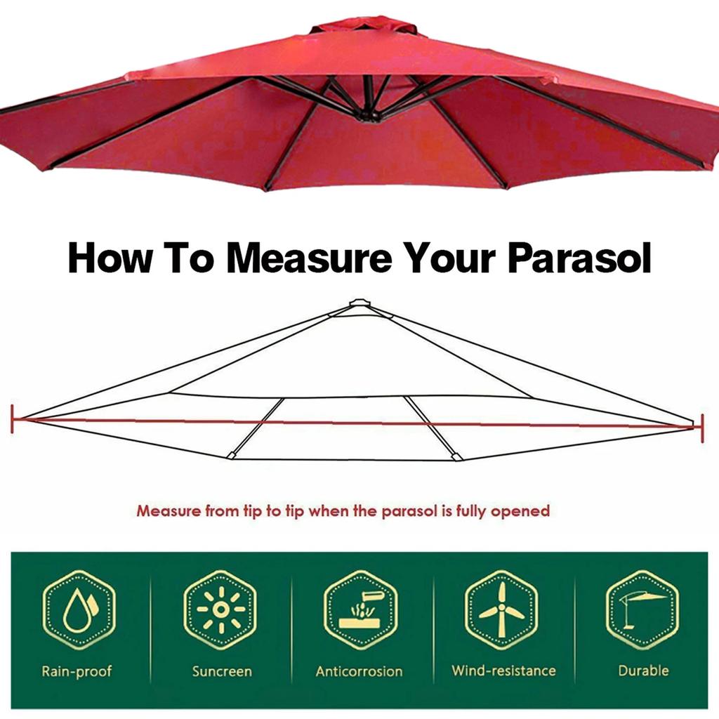 6/8 Bones Umbrella Canopy Cover Waterproof Replacement Garden Shelters Fabric Sun Protection Detachable Umbrella Accessories