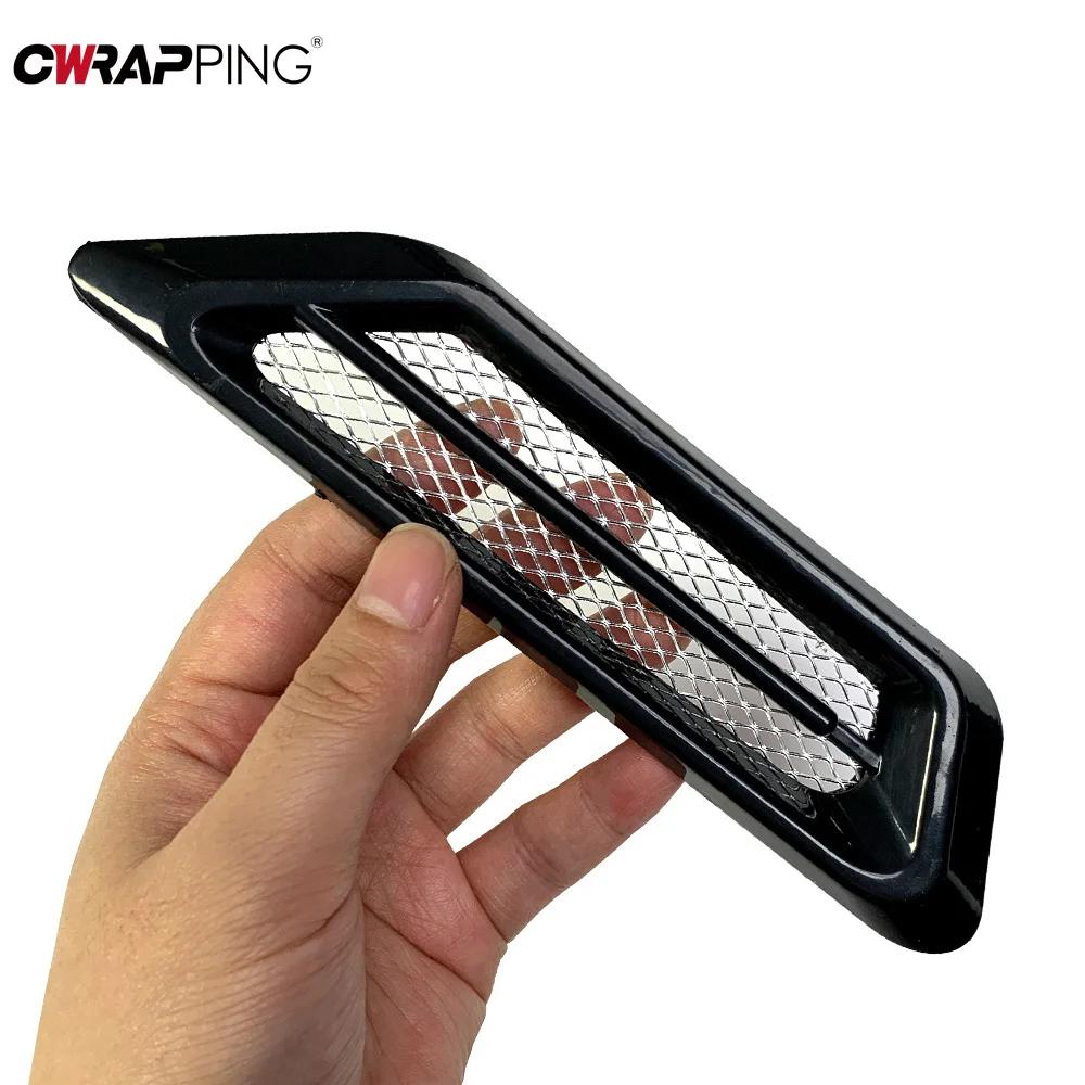 2Pcs Car Air Outlet Decor Strip Air Intake Grille Side Shark Gill-shaped Auto Stickers Waterproof Protection for Car Accessories