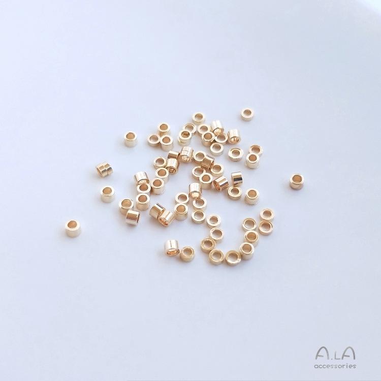 Концевик из стали с позолотой 14 карат, круглая трубчатая бусина-разделитель, не сплющивается, для самостоятельного изготовления бижутерии и цепочек.