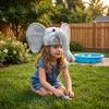 Long Trunk Plush Animal Hat Large Ears Cartoon Costume Cap Funny Kids Plush Elephant Hat  Easter