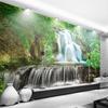 Обои 3D Зеленый лес Водопады Фрески Красивые пейзажи Фотообои Гостиная ТВ Декор Наклейки на стену