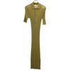 Ron Herman Short Sleeve Knit Long Dress XS Khaki Women Used