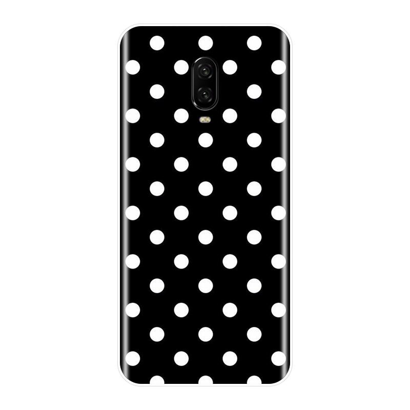 Чехол для One Plus 6 6T 5 5T 3 3T Polka Dot Heart Love Pink Black Мягкий силиконовый чехол для OnePlus 6 6T 5 5T 3 3T Чехол для телефона