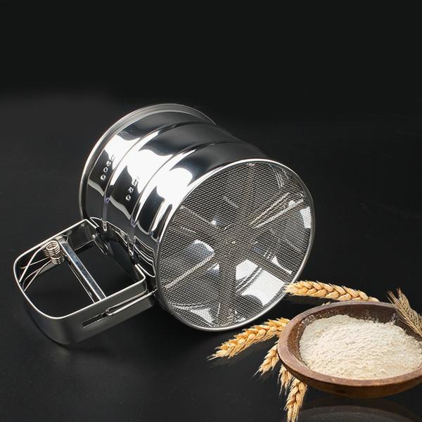 Механическая сетка для муки и сахарной глазури, шейкер для выпечки, кухонный инструмент из нержавеющей стали