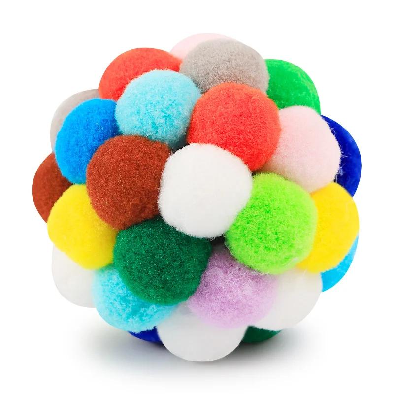 Плюшевый Пищащий Мяч для Крупных Собак Разноцветный Устойчивый к Жеванию Веселые Аксессуары для Питомцев Игрушка для игры Лабрадор Ретривер