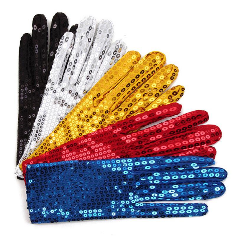 1 Pair Child Sequin Show Jazz Gloves Dance Glitter Rave Costume Party Halloween Dance