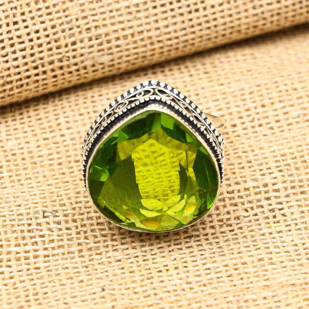 Ювелирные изделия из стерлингового серебра 925 пробы с драгоценным камнем перидот ручной работы для подарка на помолвку