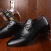 Mens Dress Shoes Lace Up Fashion Pointed Toe Men's Business Casual Shoes Black Leather Oxfords Wedding Shoes Men Big Size 49 50