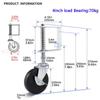 Heavy-duty Spring Loaded Caster 4 Inch Spring Damping Wheel Door Gate Wheel  Household