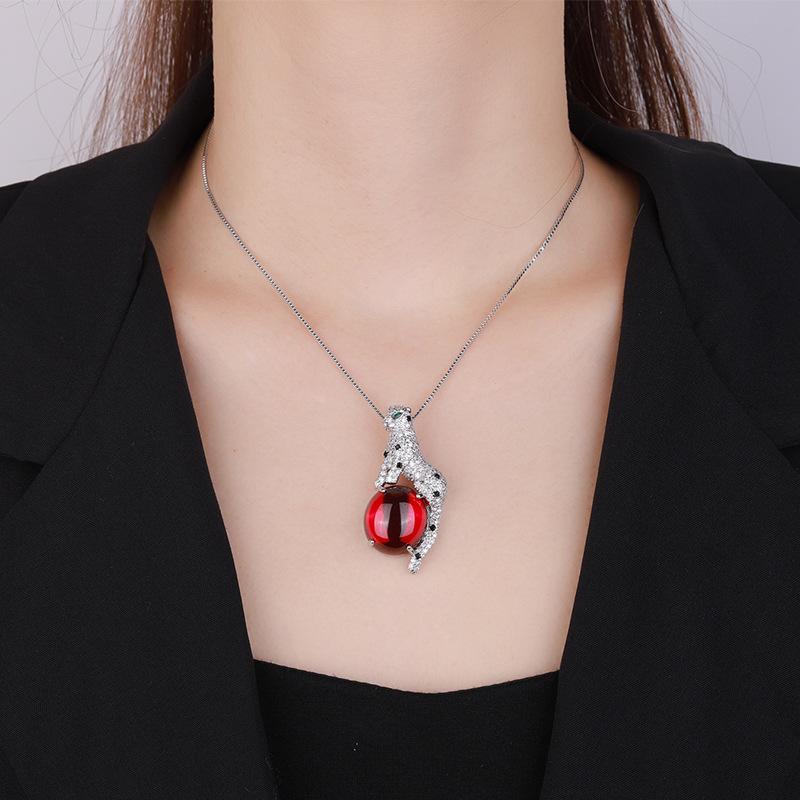 Осенне-зимние украшения Ретро Имитация цвета Сокровище Однотонный Леопард Роскошный Инкрустированный Главный камень 18 * 20