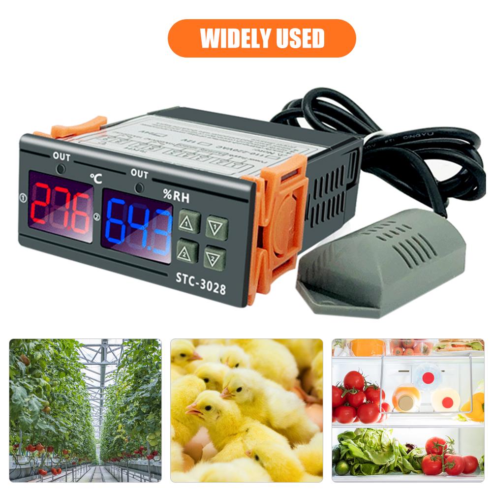 STC 3028 Digital Temperature Humidity Controller Meter Intelligent Thermostat Humidistat Thermometer Hygrometer for