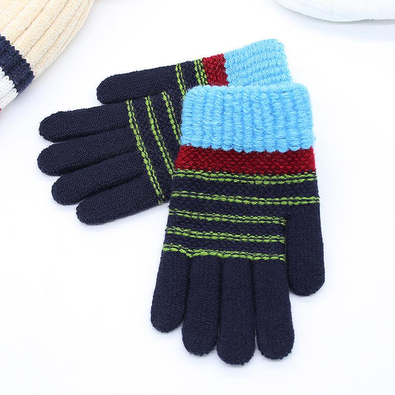 Детские зимние варежки без пальцев с мультяшным котенком - Теплые, милые, вязаные под кашемир для учеников начальной школы