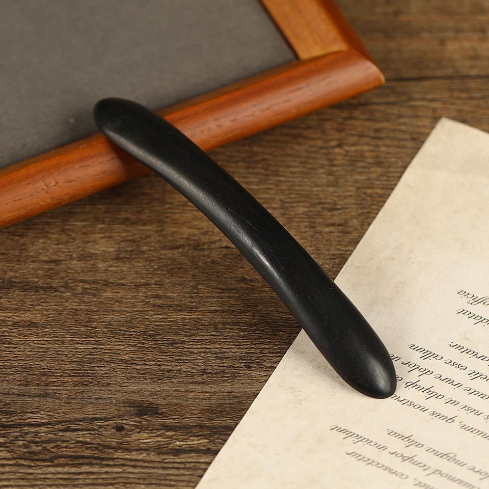 Классическая эбеновая двусторонняя заколка для волос: Элегантный ретро-стиль с обратной пуговицей для ципао и шарообразными украшениями