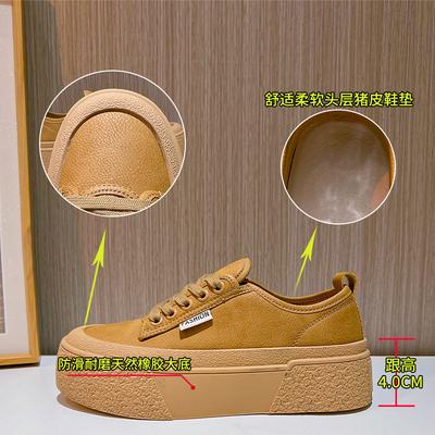 Кожаные маленькие белые туфли женские 2025 весна новые туфли на платформе ретро женские туфли с большой головой кексы универсальная повседневная обувь