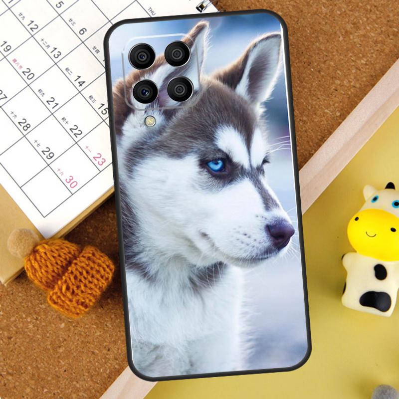 Animal Husky puppy Case For Samsung Galaxy M15 M35 M55 M33 M21 M31 M16 M36 M56 M53 M13 M12 M32 M52 M14 M34 M54
