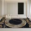 Ковер в стиле мрамора черный нескользящий большого размера с золотой каймой роскошный декоративный коврик для гостиной мягкий легко чистящийся коврик для журнальных столиков