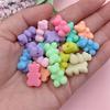 Creative Cute Bear Beads Loose Beads 20Pcs DIY Bracelets Jewelry Making Bear Shaped Rubber 18*11mm Necklace Solid Color