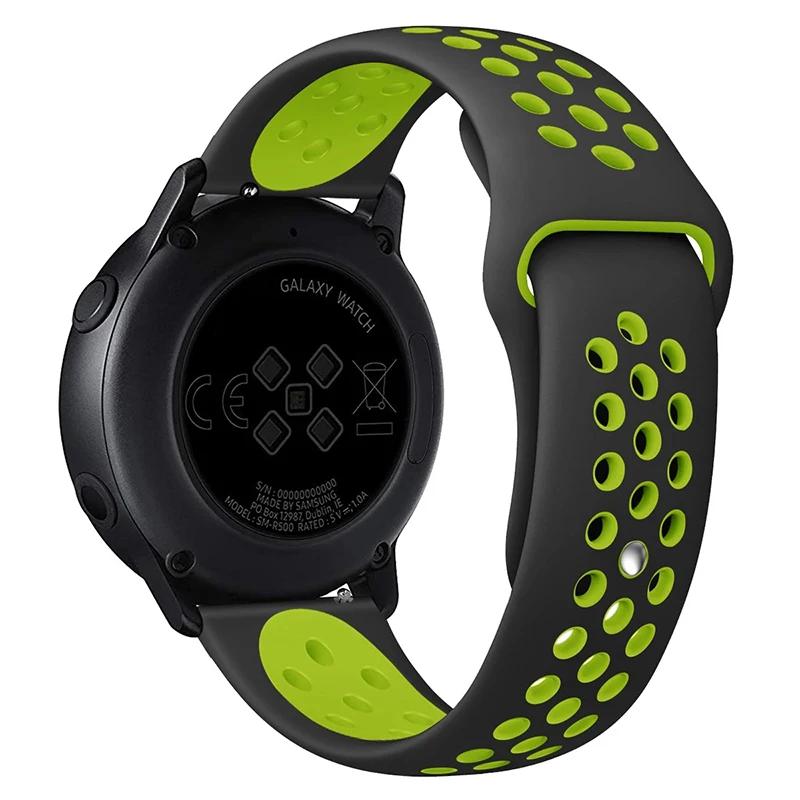 20mm Silicone Band for Samsung Galaxy Watch 7-FE-6-5-pro-4-Classic/active 2 22mm Sport Hole Bracelet Huawei GT 5-4-3 Watch Strap