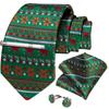 Men's Tie Silk Paisley Classic Wedding Necktie and Pocket Square Cufflinks Set