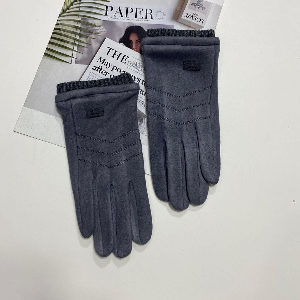 Мужские зимние замшевые перчатки с сенсорным экраном: Ветрозащитный, Теплый, для Велоспорта на открытом воздухе