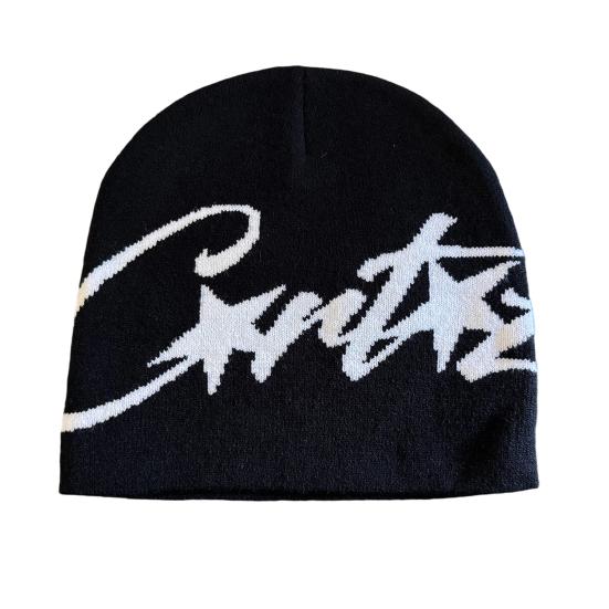 Winter Knitting Hat Letter Print Windproof Warm Hat Soft Elastic Design Brimless Autumn Winter Hat Outdoor Wear