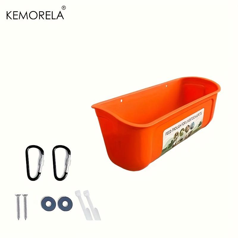 KEMORELA 1 шт. Больмая подвесная кормушка для кур - Конструкция без беспорядка для домашней птицы, уток, гусей - Прочная, монтируемая на забор, вместительная миска