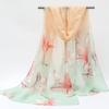 Легкий шифоновый шарф: Весенне-летний принт, пляжное полотенце и шаль от солнца для дам
