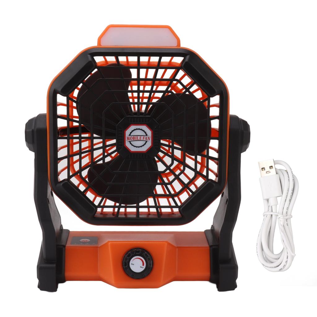 Outdoor Camping Fan with LED Light USB Rechargeable 7800mAh Quiet Adjustable Portable Tent Fan with