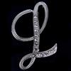 Crystal Rhinestone 26 Letters Women Collar Brooch Pin Corsage Bouquet Jewelry