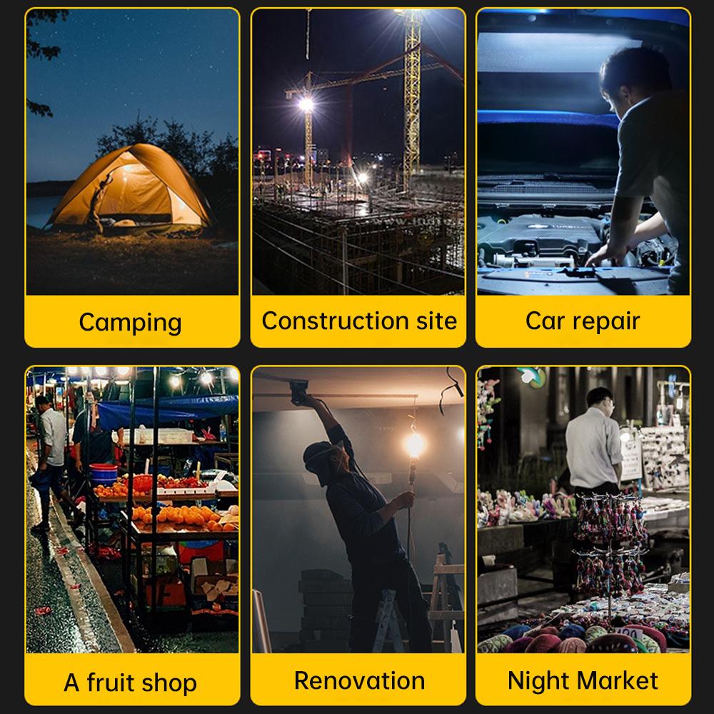 New Rechargeable Solar Flood Light Outdoor Portable LED Reflector Spotlight Rechargeable Projector Floodlight Construction Lamp