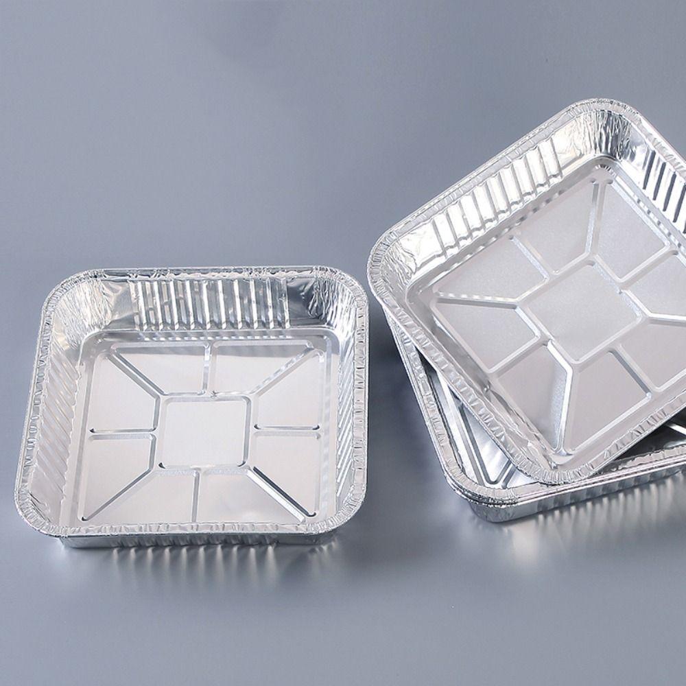 30Pcs Reusable Aluminum Foil Box Non-stick Square Baking Pan Recyclable Foil Pans  Roasting