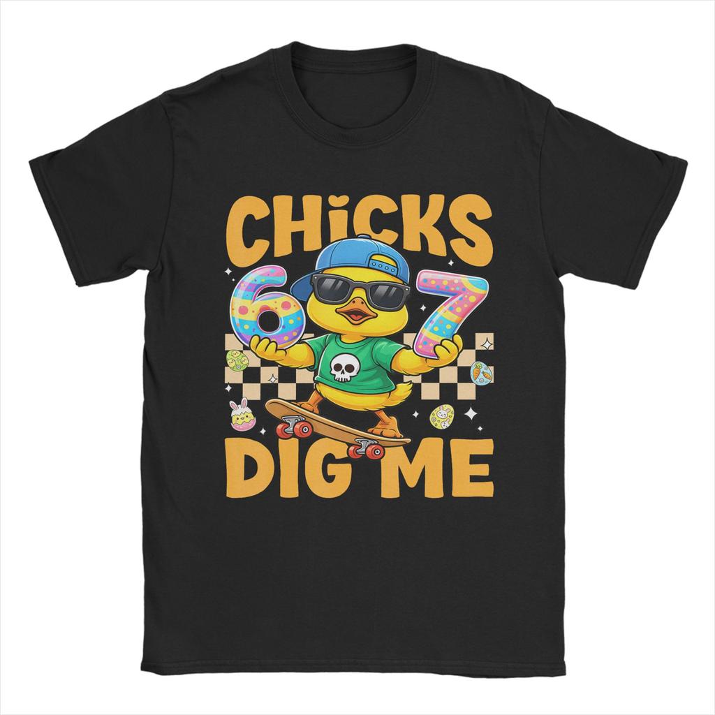 Chicks Dig Me Easter T Shirt Trendy Cool TShirts Short Sleeve Vintage Tshirt Beach 100 Cotton Round Neck Plus Size 5XL Tees