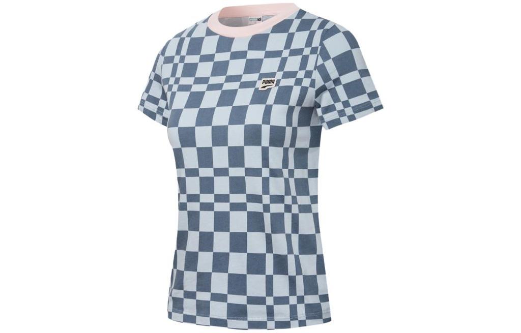PUMA T Shirts Women's Blue Crew Neck Moderate Straight Fit 533046-61