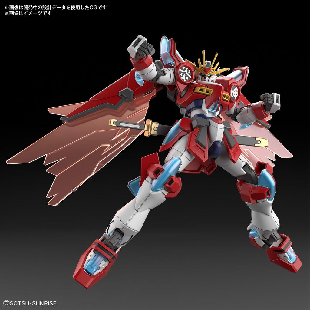 BANDAI SPIRITS Пластиковая модель HG Gundam Build Metaverse God Burning Gundam в масштабе 1/144 с цветовой кодировкой