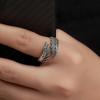 Парное кольцо Мужское и Женское Открытое Регулируемое Ангельские Крылья Крылья Позолоченное Ретро Тайское Парное Кольцо Индивидуальность