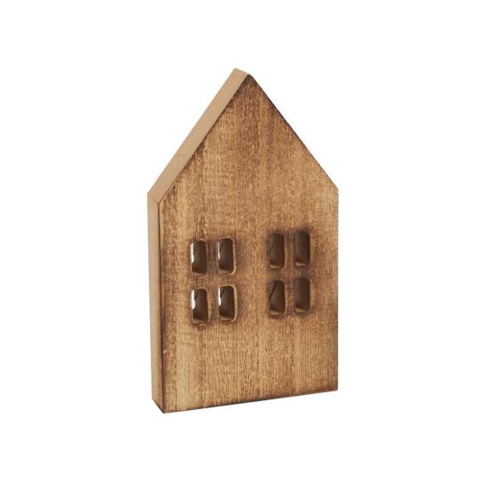 Wood Craft Eco-friendly Unique Design No Glitch Nordic Style Miniature Christmas Decor Good Texture Small House Wooden Craft Household Supply