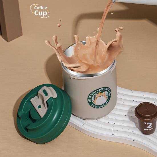 Термочашка 380/480 мл с крышкой, большая емкость, портативная вакуумная колба из нержавеющей стали 304 с изоляцией для кофе