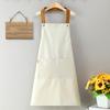 Solid Color Kitchen Apron with Dual Pockets Waterproof Oil-proof Adjustable Breathable Men Women Chef Cooking Baking Bib Apron