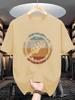 ZX Summer Old Time Melody Printed Polyester Mens Tshirt Trendy Round Neck Short Sleeved Slightly Elastic Summer Tshirt