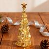 Glitter Christmas Tree Table Lamp LED Light-Up Decoration with Star Topper Festive Centerpiece for Home & Office Decor